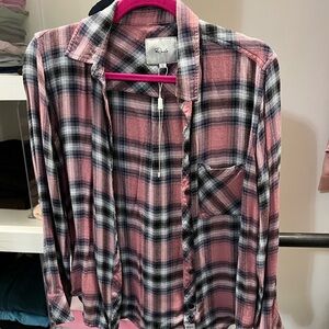 Rails Pink and Black Checkered Shirt